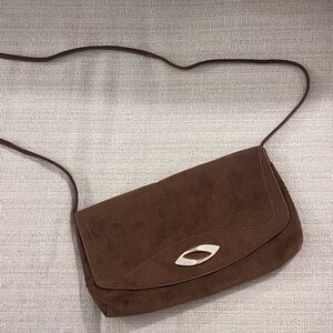 Vintage brown suede East west purse
